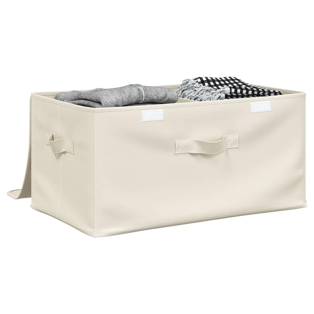 Faltbare Aufbewahrungsboxen 2 Stk. aus Stoff Creme 43 x 34 x 23 cm Organizer für Schrank, Küche, Bad, Büro, zum Sortieren und Verstauen