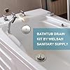 Tub Drain and Overflow Kit with Single Hole Overflow Faceplate, Welsan Universal Lift & Turn Bathtub Drain Kit with Fine/Coarse Thread Conversion Twist Trim Kit Assembly-Brushed Nickel