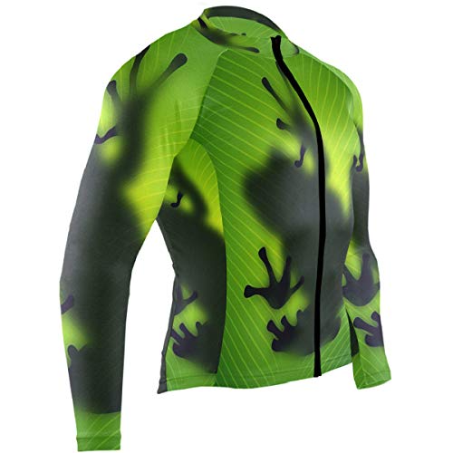 SLHFPX Frog Mens Cycling Jersey Top Long Sleeve Mountain Bike Skinsuits Outfit