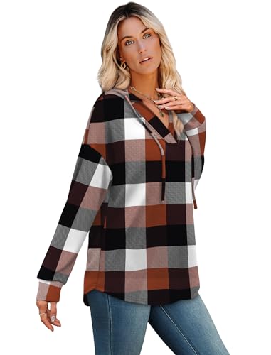 Image of Sampeel Hoodies for Women Trendy Fall Fashion 2025 V Neck Oversized Sweatshirt Plus Size Tops Clothes