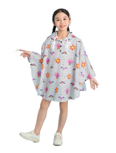 Image of Freesmily Kids Cute Raincoat Waterproof Rain Poncho Jacket Coat for Girls Boys