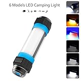 【LÁMPARA DE CAMPING LED IMPERMEABLE IPX8 CON IMANES】 IPX68 a prueba de agua, resistente al agua y diseñado para usar en lluvia intensa. Su duradero cuerpo de PC, su carcasa impermeable de aleación de aluminio y su resistencia a los golpes pueden manejar emergencias. Esta linterna para acampar es más adecuada para ser portátil que una linterna normal, puedes llevarla a todas partes colgando de tu mochila o adsorbiendo objetos de hierro con imanes.