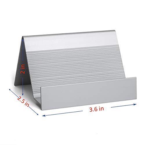 Porte-cartes de visite en aluminium argenté : lot de 2 étuis rigides - 3