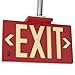 UL Listed 50 foot Jessup Glo Brite 7050-B 8.75-x-15.5-Inch Single Sided Exit Sign with Frame, Red (Mounts 4 ways, includes bracket and arrows)