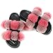 ZOYLINK Pelzpantoffeln Slides für Frauen Offener Zeh Fuzzy Pelz Hausschuhe Mode Pom Pom Ball Flache weiche Kunstpelz Hausschuhe für Drinnen Draussen