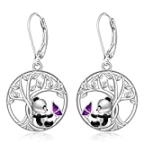 Panda Earrings Dangle Panda Play with Butterfly Pandas Earrings for Women Sterling Silver Bear Tree of Life Jewelry Christmas Gifts
