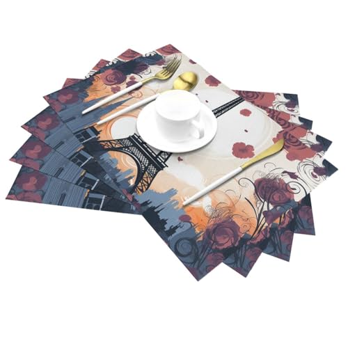 Sets de table Paris Eiffel lavables pour protéger la cuisine des taches - 6