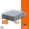Durable Varicolor 3 Drawer Unit - Gray Desktop Drawer Set with 3 Color Coded Draws - Letter to Folio Size Files - Perfect for Storing Documents and Paper Work