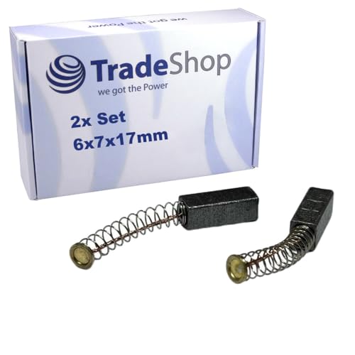 2 spazzole di carbone per motore, 6 x 7 x 17 mm, compatibili con Atlas Copco, compatibili con AEG FS2, FS2D smerigliatrice orbitale sostituisce 4931 3344 89