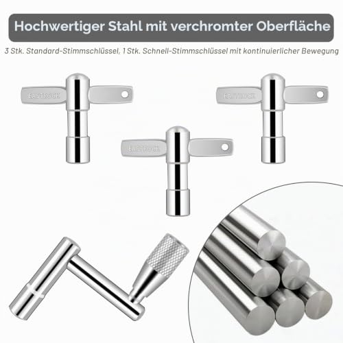 EASTROCK Schlagzeugschlüssel 4 Stück Schlagzeug Tuning Key stimmschlüssel schlagzeug für Schlagzeuger Schlagzeug Trommel Schlaginstrumente，Silber…