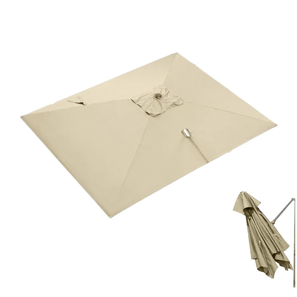 3 x 3 m Cantilever Parasol Replacement Cloth Square Parasol Replacement Cover for Patio Garden, 8 Ribs Parasol Canopy Replacement Cover (Grey, 300 x 300 cm / 10 x 10 ft)-image-20