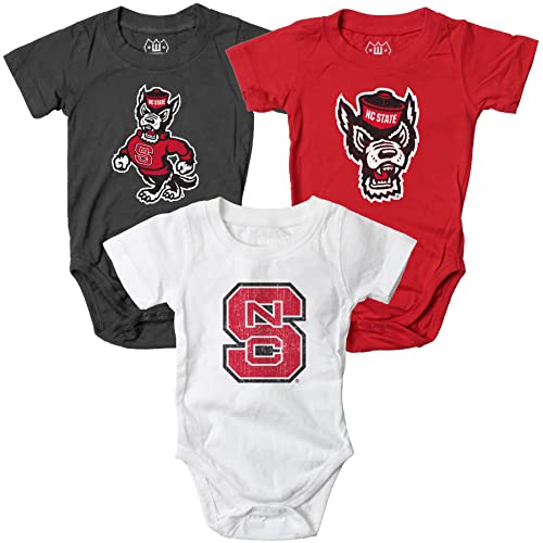 Image of Wes and Willy Baby College Team 3 Pack of Cotton Rompers