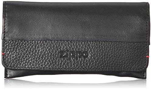 Blague à tabac Zippo en cuir Nappa noir | L'élégance intemporelle pour vos accessoires