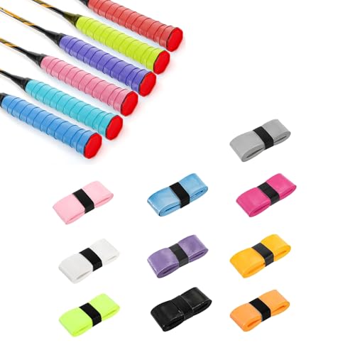 Strehknewen Fascia Antiscivolo per Racchette da Tennis, in 10 Colori, Antiscivolo, per Racchette da Tennis, per Badminton, Squash e Padel, Multicolore, Resistente al Sudore e Molto maneggevole