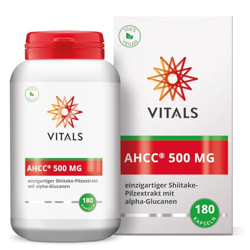 Vitals - AHCC 500 mg 180 Kapseln mit Alpha-Glucanen. 100% Vegan. Originalprodukt von den ursprünglichen Entdeckern