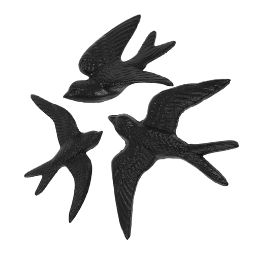 SOLUSTRE 3pcs Rustic Metal Bird Wall Decorations Charming Hanging Ornaments