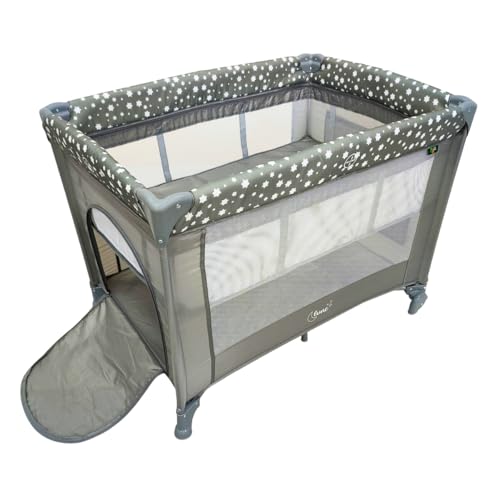 Berço Portátil Infantil Cercado Desmontável Lune Maxi Baby (Cinza)