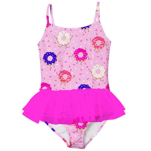 swimsobo Girls Swimsuit Size 7-8 One Piece Bathing Suits Tutu Colorful Doughnuts Kids Beach Swimwear...