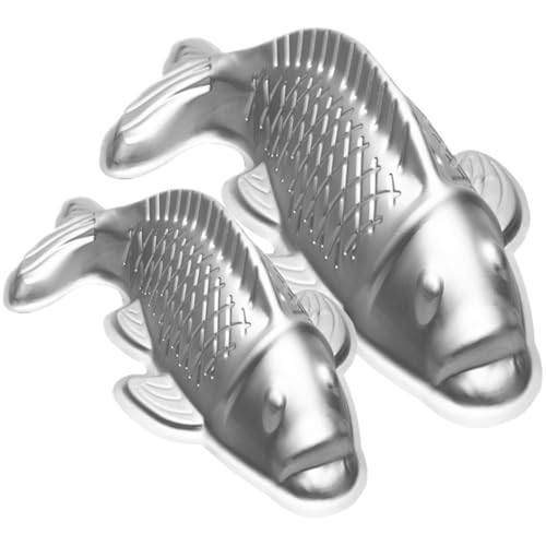 Homoyoyo Moldes para Hacer Gelatina y Pastel de Arroz 3D en Aluminio Forma de Carpa 2 Piezas Tamaño Pequeño y Grande para Hornear Postres DIY en Cocina Doméstica y Repostería