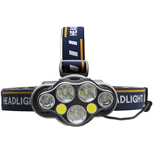 Lanterna de cabeça recarregável lanterna 6000 lúmen 7 LED 8 modos, USB e baterias Faróis de lanterna
