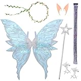 feenflügel englisch 【Hochwertiges Material】Der Flügelstoff besteht aus Organza, das im Sonnenlicht einen Farbverlaufseffekt erzeugt. Der innere Draht ist stark genug, um seine Form beizubehalten, aber dennoch flexibel genug, um den Winkel anzupassen.