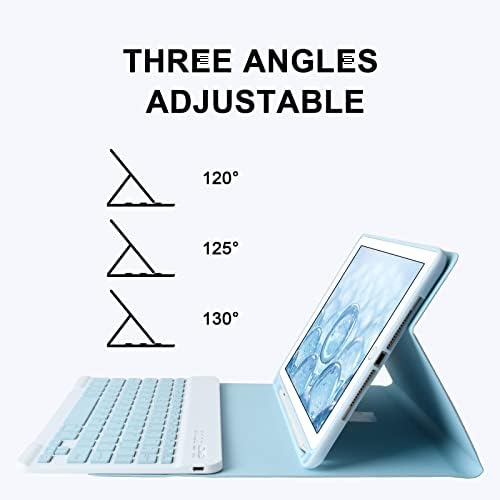HOTLIFE iPad Keyboard Case 9.7 inch Protective Cover with Detachable Keyboard for iPad 2018 (6th Gen)/iPad 2017 (5th Gen)/iPad Pro 9.7/iPad Air 2 & 1(Light Blue)