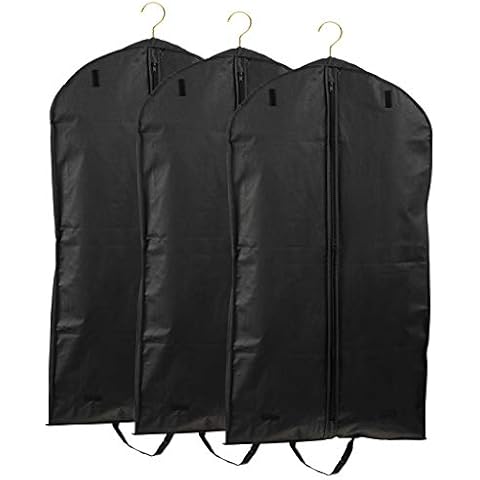 3-Pack Garment Bags for Travel & Hanging Clothes - Suit Covers Garment Bag for Men & Women Dress Bag - Closet Storage Suit Bag, Dress Bags, Coat Storage - Zipper Closure (45 Inches) Cover
