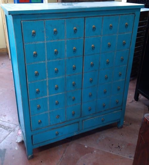 Kunibert Armoire à pharmacie antique avec 2 tiroirs et 2 portes - Largeur : 102 x Hauteur : 120 cm