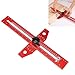 Woodworking Scriber Marking Line Ruler T Type Woodworking Ruler 13 inch Layout and Measuring Tools Precision Marking T-Ruler Positioning Scribing(Red)