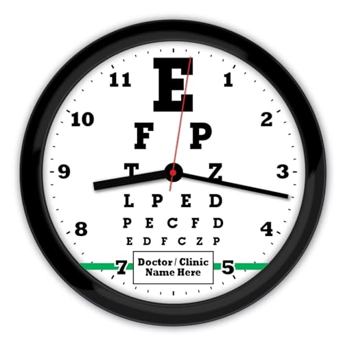 Generic Personalized Eye Chart Optometrist Wall Clock - Doctor's Office,