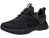 Atmungsaktives Obermaterial KEENPACE Neutral Laufschuhe Turnschuhe Herren Damen Leichte Atmungsaktiv Sportschuhe Sneaker Outdoor Schuhe für Fitness Jogging Dämpfung rutschfest Bequeme schwarz 42