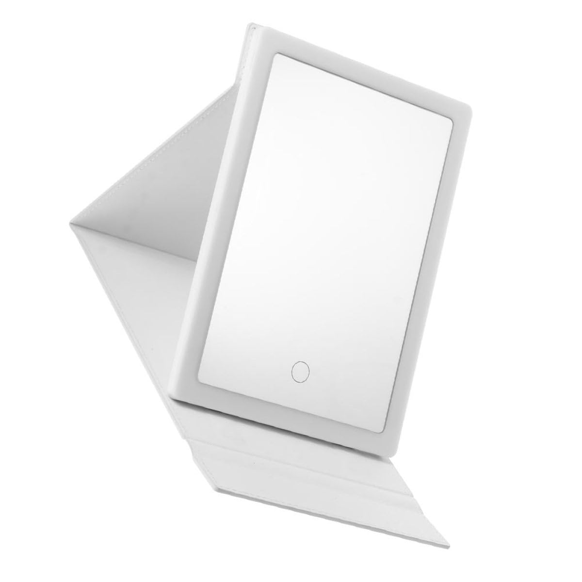 Miroir de beauté de bureau blanc éclairé LED pour coiffeuse et soin du visage nomade