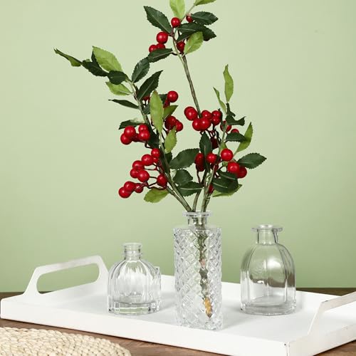 12er Set kleine Vasen, Vintage-Stil, kleine Glasvasen für Tischdekoration, Hochzeitsdekoration und Wohnzimmer-Dekoration