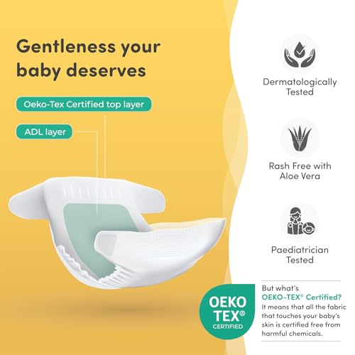 Image of Mylo Baby Diaper Pants Newborn (NB) Size Upto 5 kg Babies Leak Proof | Lightweight | Rash Free | Upto 12 Hours Protection | ADL Technology | with Zinc Oxide Layer (New Born Pants, 78, count)