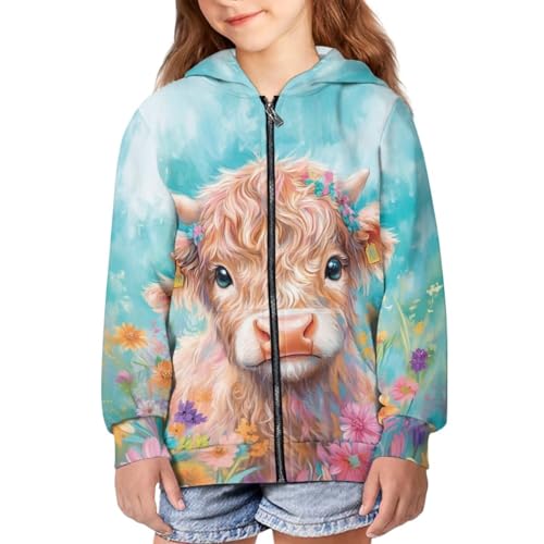 Cozeyat Girls Zip Up Hoodie Casual Long Sleeve Jacket Lightweight Sweatshirt with Pockets Fall Winter Outfits Clothes