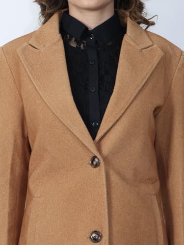 Image of PLAGG Women's Notched Lapel Long Overcoat