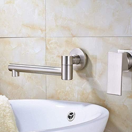 Robinet de lavabo mitigeur mural deux trous eau chaude - 3