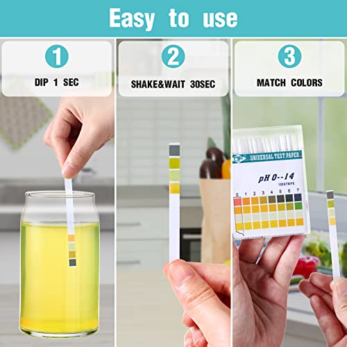 Hicarer HICARER-PH TEST STRIPS-01 200 Pieces Plastic Ph Test Strips, Universal Ph 0-14, Test Paper Extensive Test Paper Litmus Ph Test With Storage Case For Test Body Acid Alkaline Ph Level Skin Care Aquariums Drinking Water thumb #2