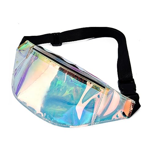ShanBye Waist Pack, Fanny Pack for Women Vintage Travel Pouch, Holographic, Waterproof, Adjustable Belt, Large Capacity