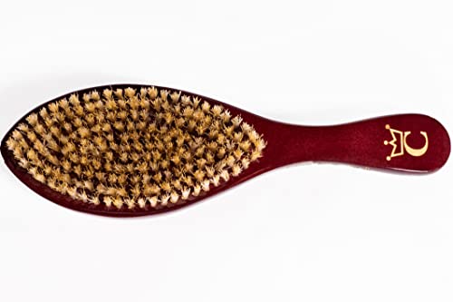 New Cqp Premium 360 Wave Brush - Royal Burgundy - Medium Soft - Extra Lux Boar Bristles, Wooden Body, Gold Engraved Logo, Piano Lacquer High Gloss Finish By Crown Quality Products #TOP4