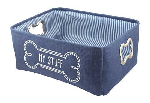 Winifred and Lily My Stuff in Dog Bone/Navy Pet Storage Bins, Medium, PS199