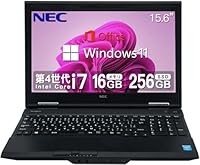 【整備済み品】 【今だけメモリ16GB】NEC VersaPro ハイスペック ノートパソコン VK/15.6型/■爆速第4世代Core i7/Win 11/Office 2019/テンキー内蔵/無線WIFI/USB 3.0/HDMI/DVDドライブ/初期設定済 (整備済み品) (1)【MS Office・第4世代Corei7】16GB/256GB/10キー)