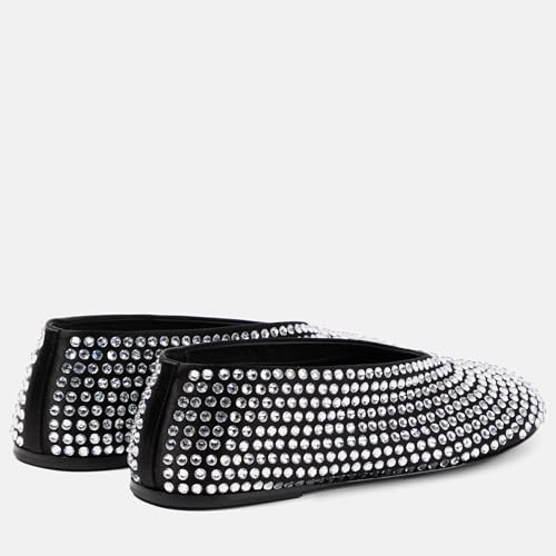 Crystal Rhinestone Ballet Flats for Women Diamond Mesh Round Toe Flat Slip On Low Heeled Flat Shoes Casual Dress Shoes 5