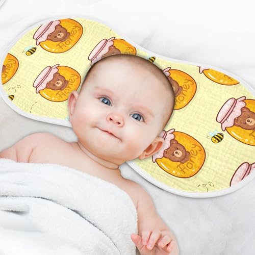 Baby Burp Cloths, Soft Absorbent Burping Cloths for Babies, Cotton Milk Spit Up Rags, Large Size for Newborns, Baby Boys and Girls (Honey Jar Bear Pattern) 6
