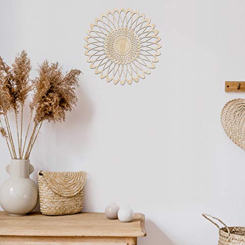 Ambesonne Mandala Wooden Wall Art, Sun Like Flower Petals Bloom Design, Birch Wood Plywood Rustic Wall Art Accent For Hallway Bedroom Living Room Cafes And Offices, 11.4" X 11.4" X 0.1" #TOP2