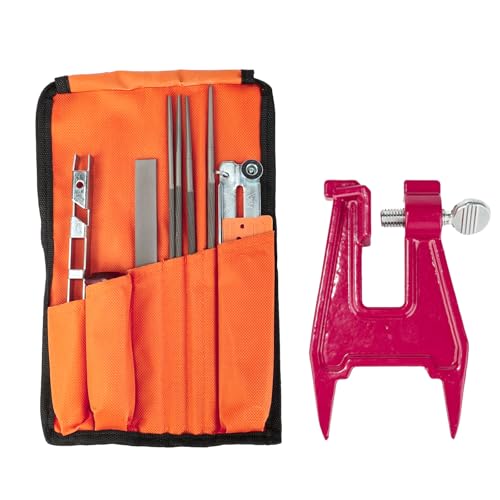 BENEGO Chainsaw Sharpening File Kit?Chainsaw Chain Sharpener with 4 Sizes Round File (5/32