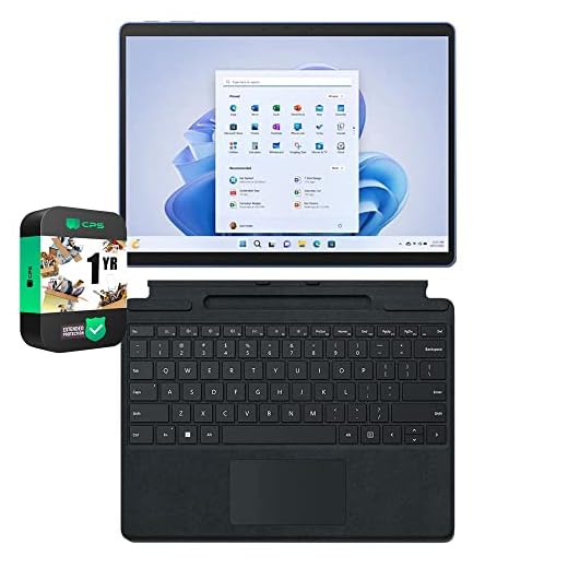 Microsoft QIL-00035 Surface Pro 9 13" Touch Tablet, Intel i7, 16GB/256GB, Sapphire Bundle Surface Pro Signature Mechanical Keyboard, Black and 1 YR CPS Enhanced Protection Pack