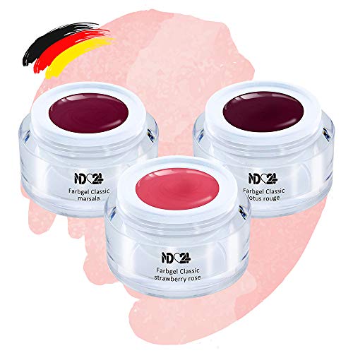 Sweet Cherry Collection Set - Color Gel - Uv Led - Rot Lila Nude - Studio Qualität (3 x 5ml)