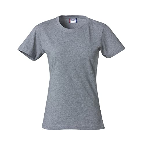 Clique Women's Basic Tee Regular Fit Plain Crew Neck Short Sleeve T - Shirt, Grey (Grey Melange.), 8 (Manufacturer Size: S)