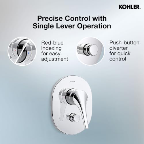 Image of Kohler Vive Aquaturbo 235 Recessed Bath & Shower Trim (Chrome Finish)